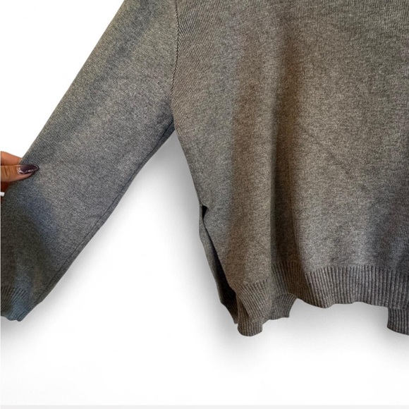 English Factory Gray Crew Neck Sweater with side and back slits size small - Picture 3 of 6